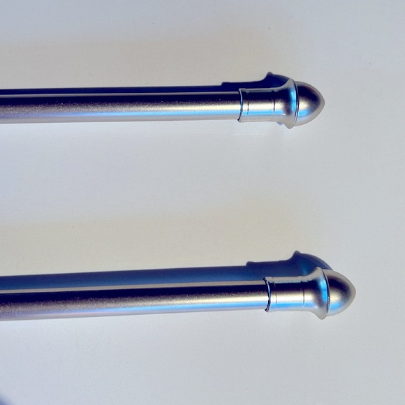 Pair of Retractable Curtain Rods w/ Mounting Hardware. 27”W - 45”w extended - Picture 2 of 2